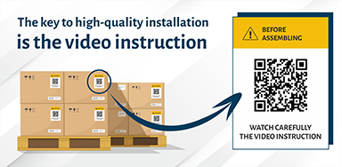 Video instructions for assembling and installing proofing chambers using the QR code on the packaging